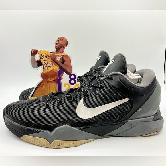 Nike Kobe Bryant 7 VII Zoom Black Wolf Grey Mamba Men’s Shoes Size 13 - Picture 3 of 16